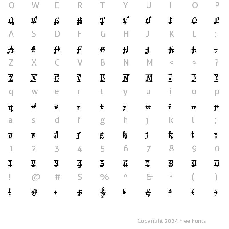 Character Map of Melody Maker Regular