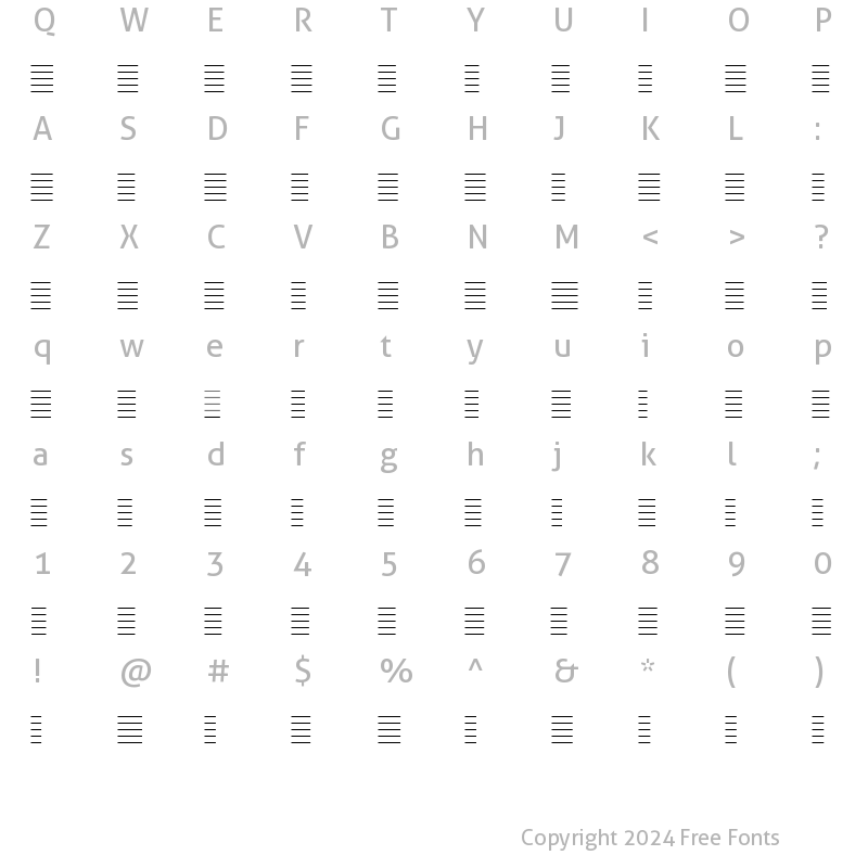 Character Map of Melody MakerStaff Only Regular