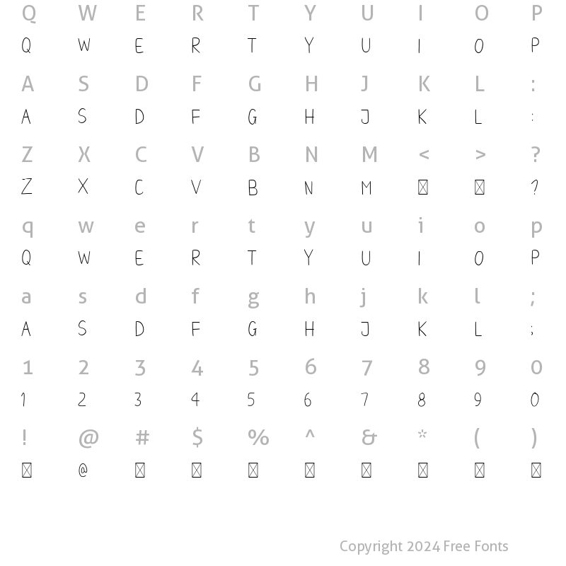 Character Map of Melody Santiago Sans Variation1 Regular