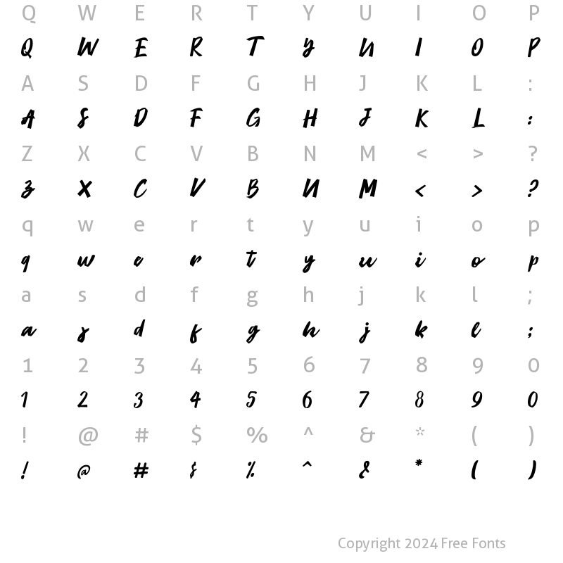 Character Map of Melsin Regular