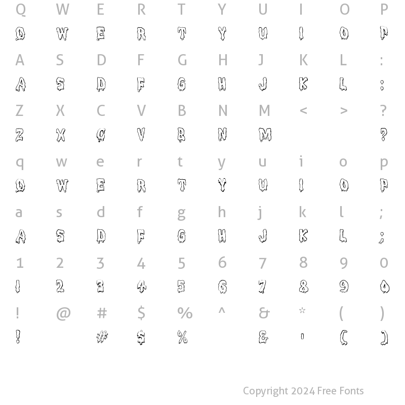 Character Map of MeltdownMF Regular