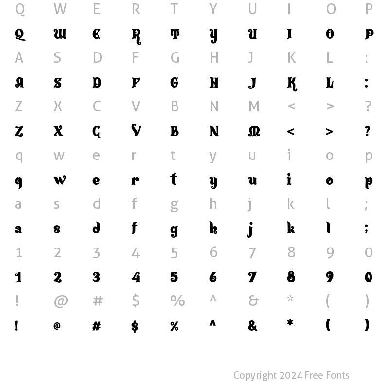 Character Map of Meltta Regular