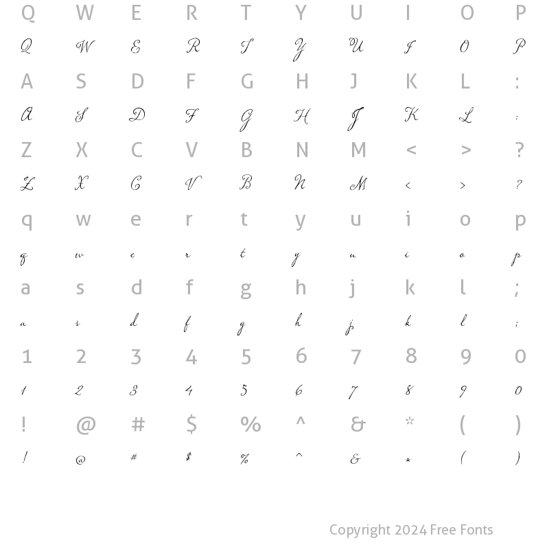 Character Map of MemoirW00-Regular Regular