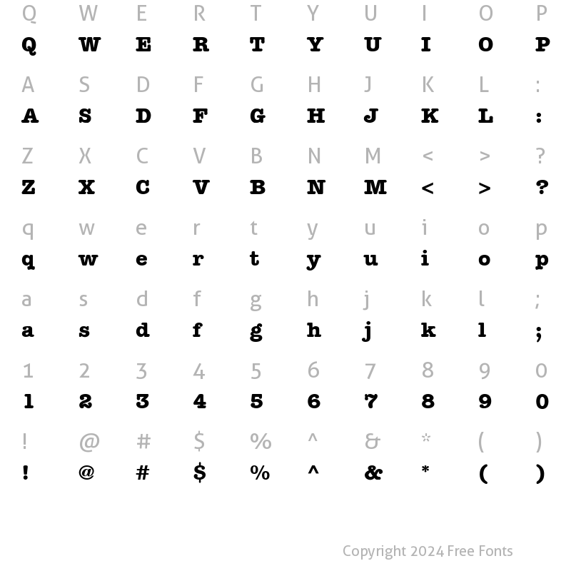 Character Map of Memorandum Bold