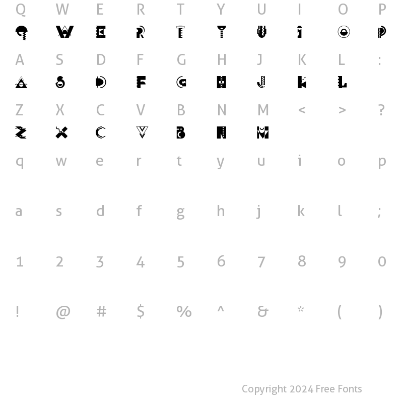 Character Map of MemphisDisplay Regular