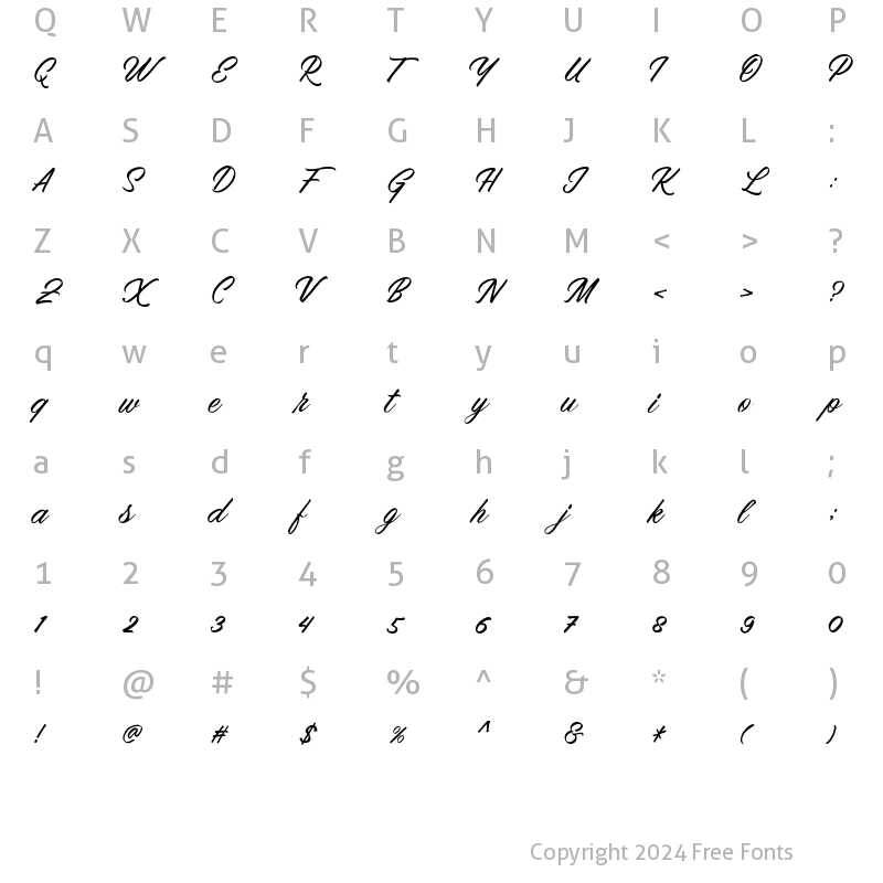 Character Map of Menleader Regular