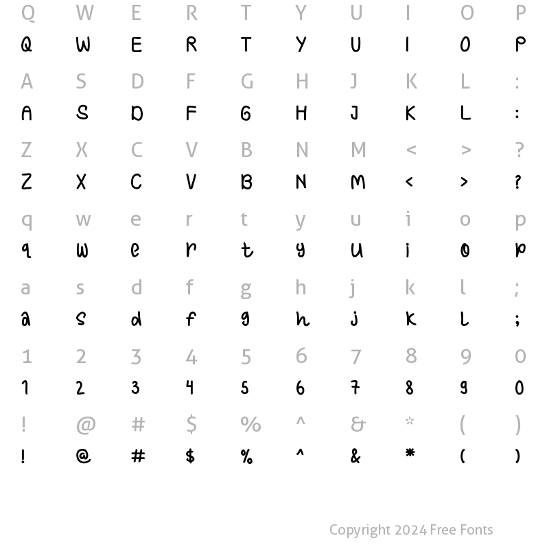 Character Map of MenoohHarisoota Regular