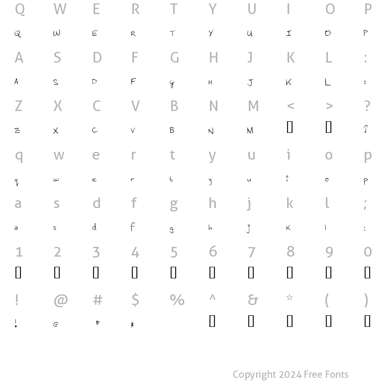 Character Map of Menrath Antiqua Regular