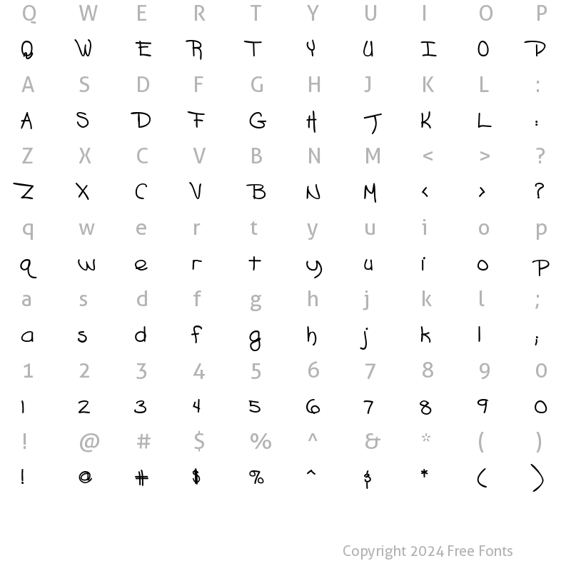 Character Map of MensroomScriptSSK Bold