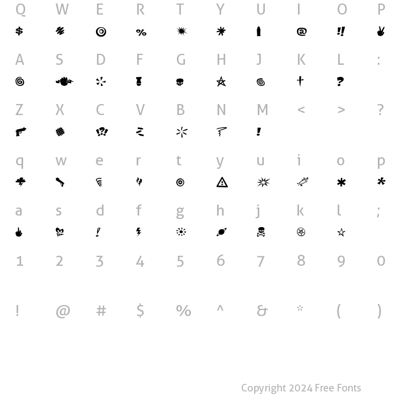 Character Map of MenSwear Regular