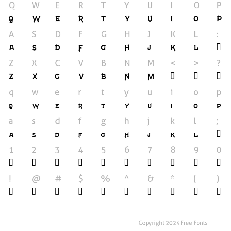 Character Map of Mephisto? Regular