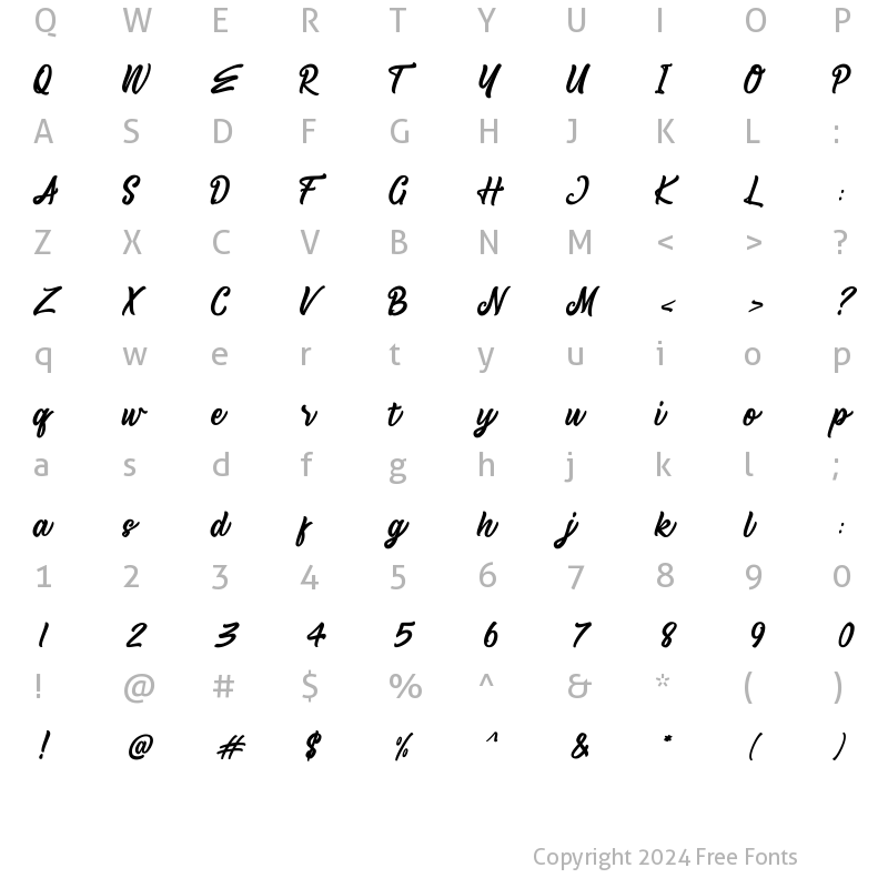 Character Map of Meqhago Regular