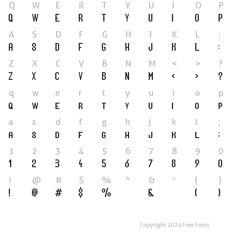 Character Map of Merak Light Regular