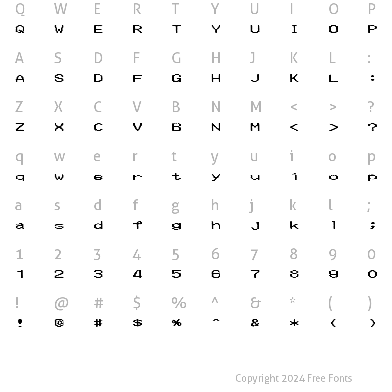 Character Map of Merchant Copy Wide Regular