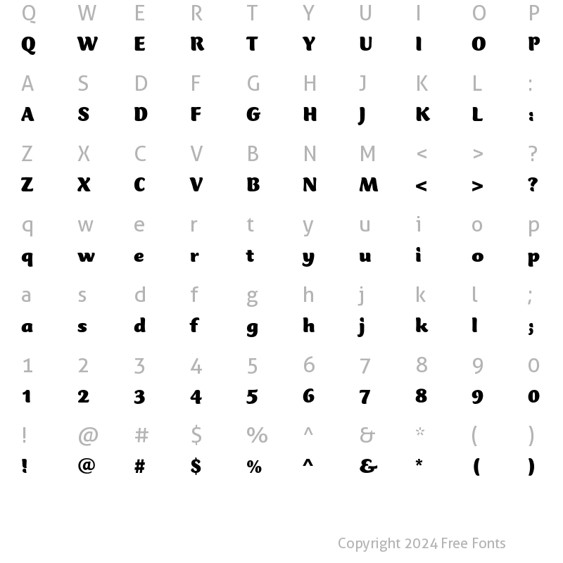 Character Map of Mercurius CT Std Black