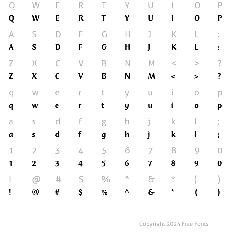 Character Map of Mercurius CT Std Medium