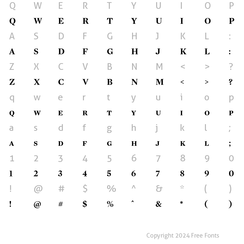 Character Map of Mercury Display SC Bold