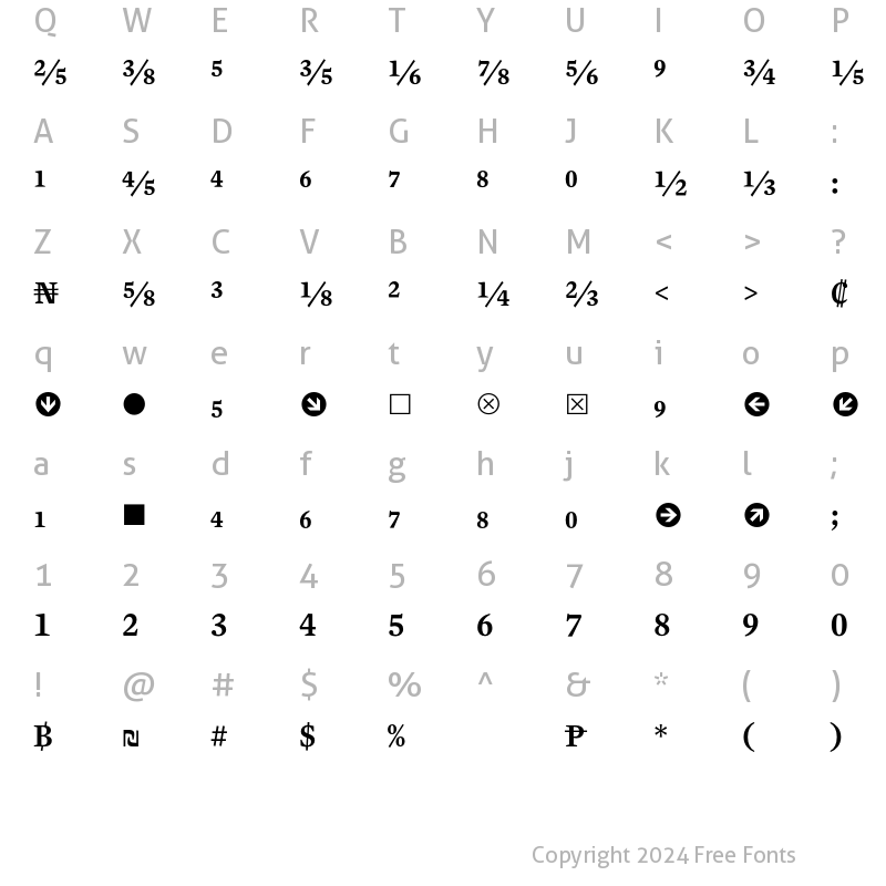 Character Map of Mercury Numeric G1 Semibold Regular