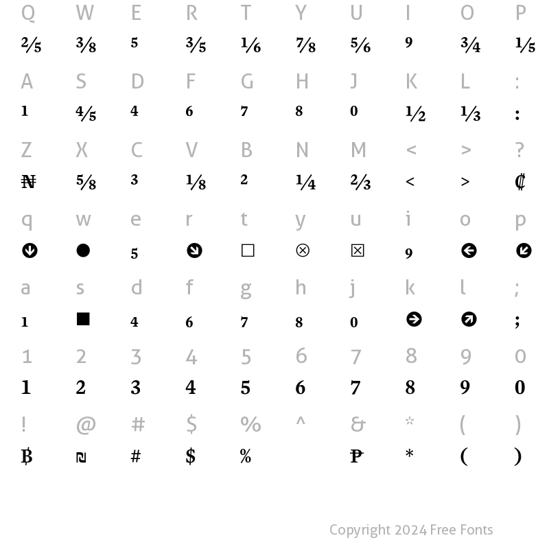 Character Map of Mercury Numeric G2 Semibold Regular