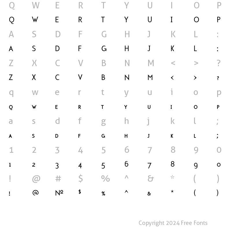 Character Map of Mercury SmallCaps Regular