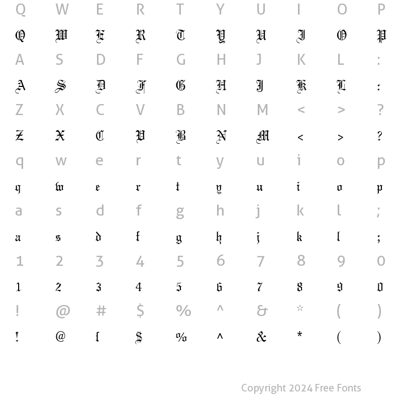 Character Map of Meriage DB Normal