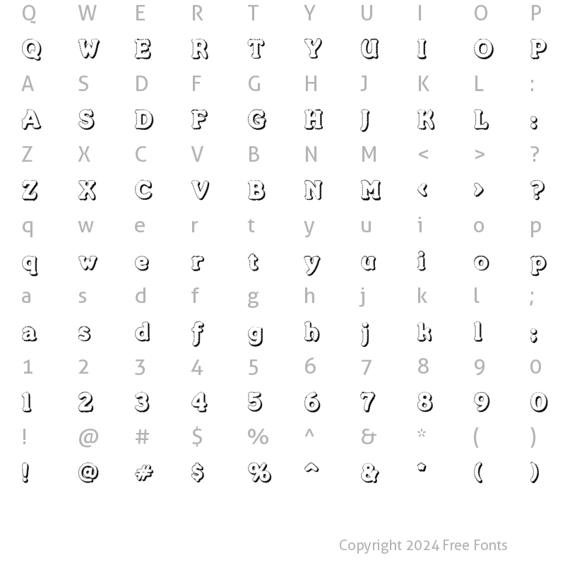 Character Map of Merkin Foo Regular