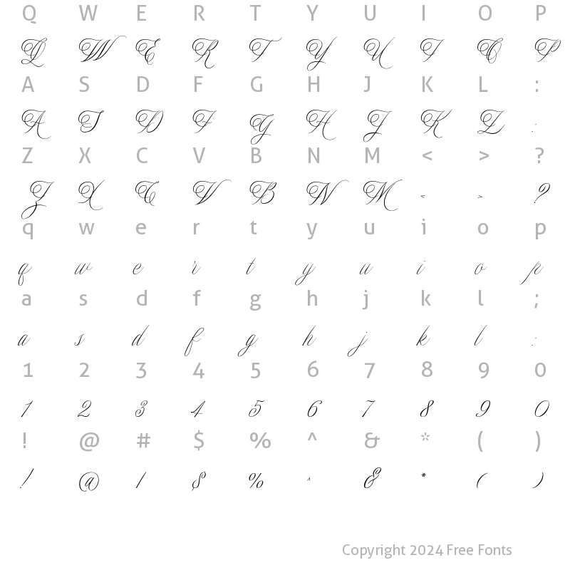 Character Map of Merodine Regular Regular