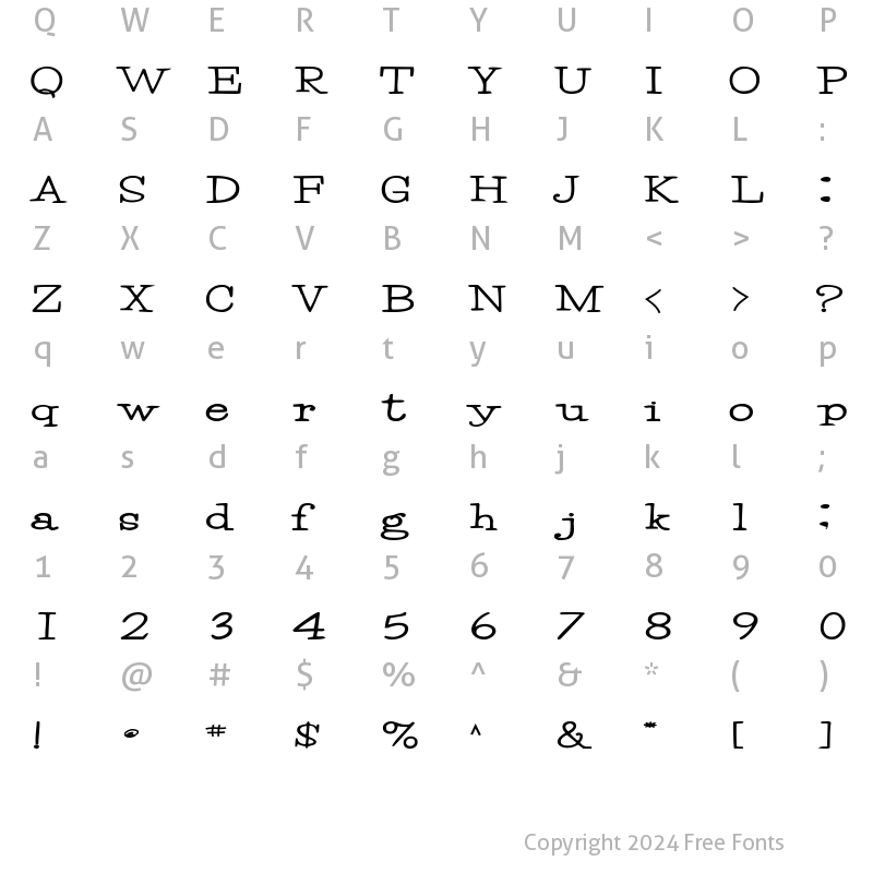 Character Map of Merrill Bold