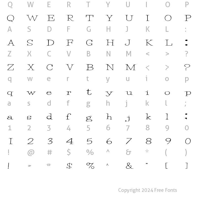 Character Map of Merrill Regular