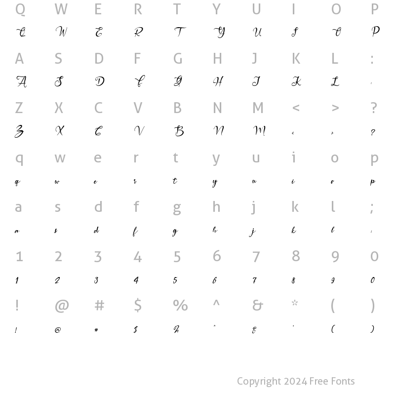 Character Map of Merry Christmas Baby Italic