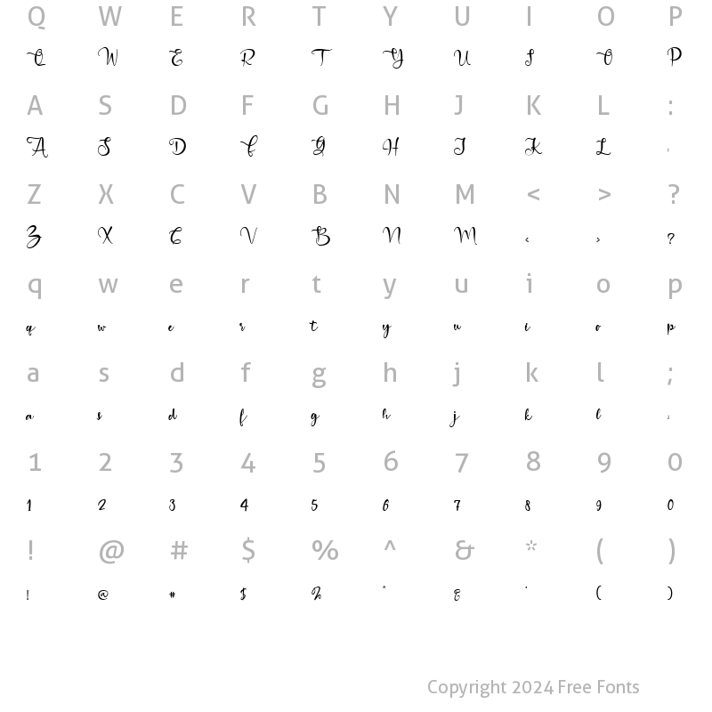 Character Map of Merry Christmas Baby Regular