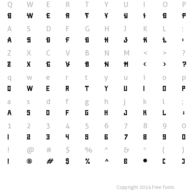 Character Map of Mertalion Regular