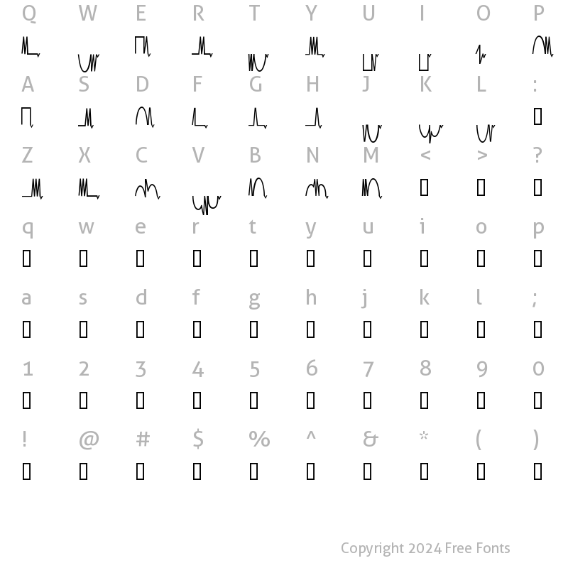 Character Map of MesaAnalog Medium