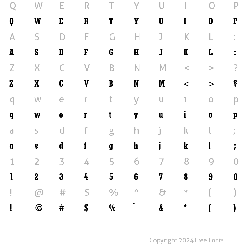 Character Map of MesaCond Bold