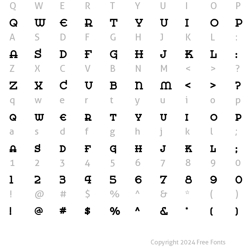 Character Map of MesaVerdeNF Regular