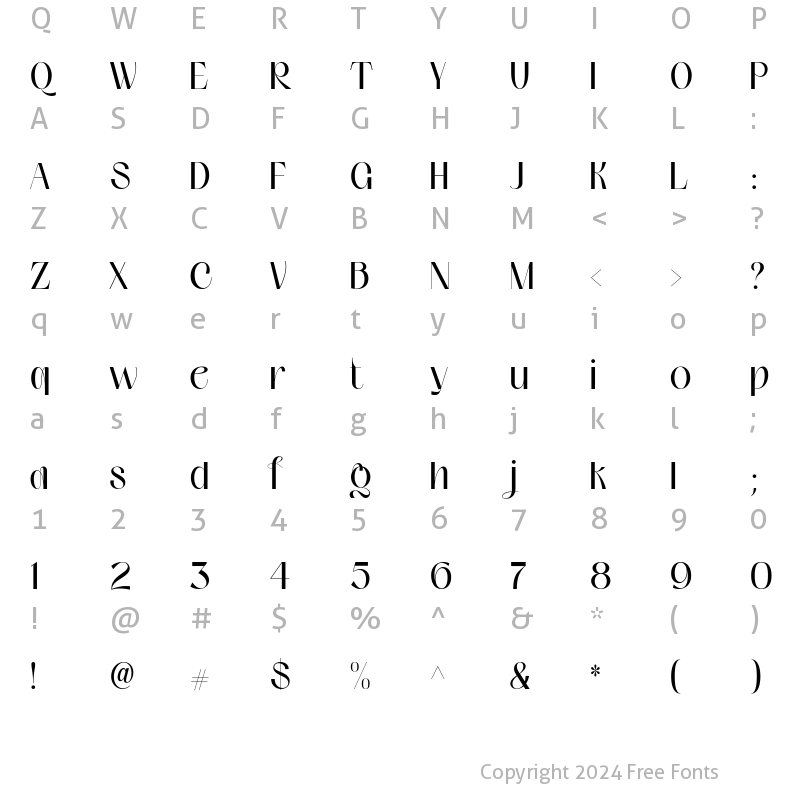 Character Map of Mesdag UltraLight