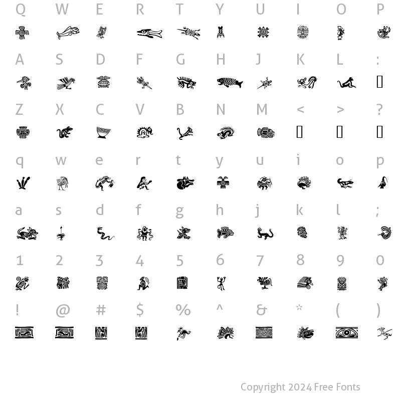 Character Map of MesoDeko Regular