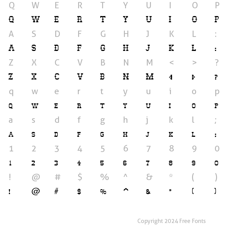 Character Map of Mesquito SF Bold