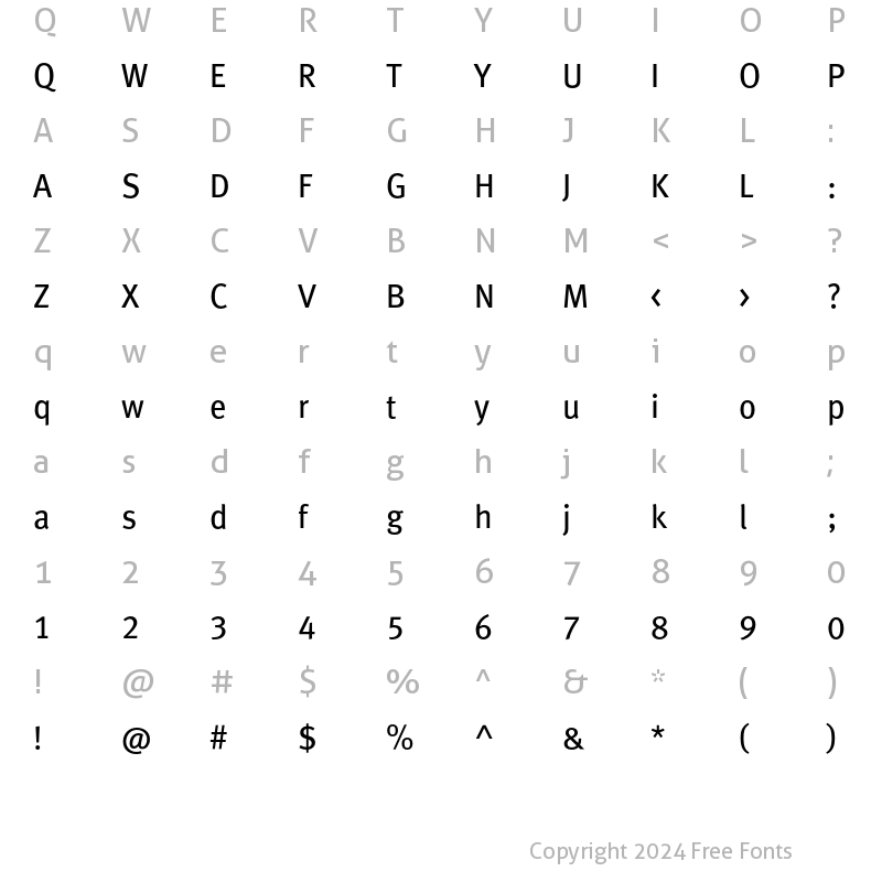 Character Map of MetaBookCELF Roman