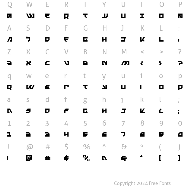 Character Map of Metal Storm Bold Bold