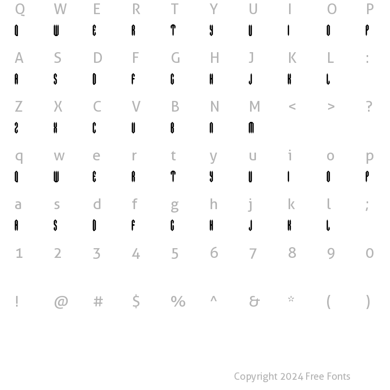 Character Map of MetalCrusher Regular