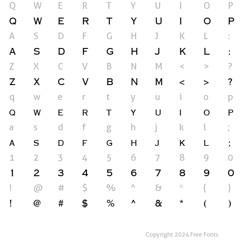 Character Map of Metalcut Regular