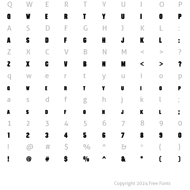 Character Map of MetalEncasement Bold