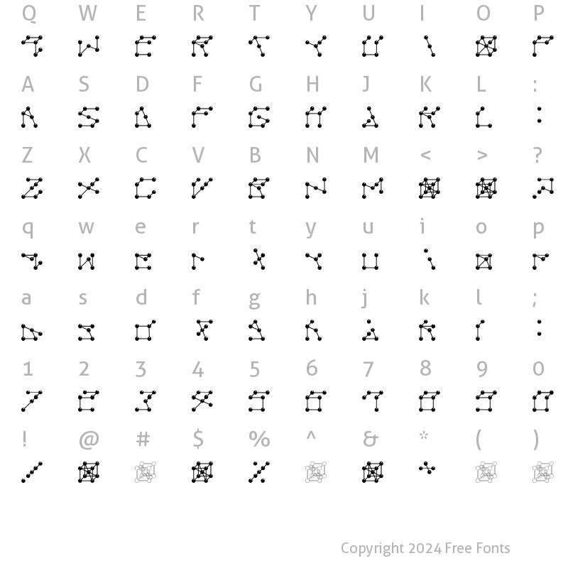 Character Map of MetallicElement Clear Regular