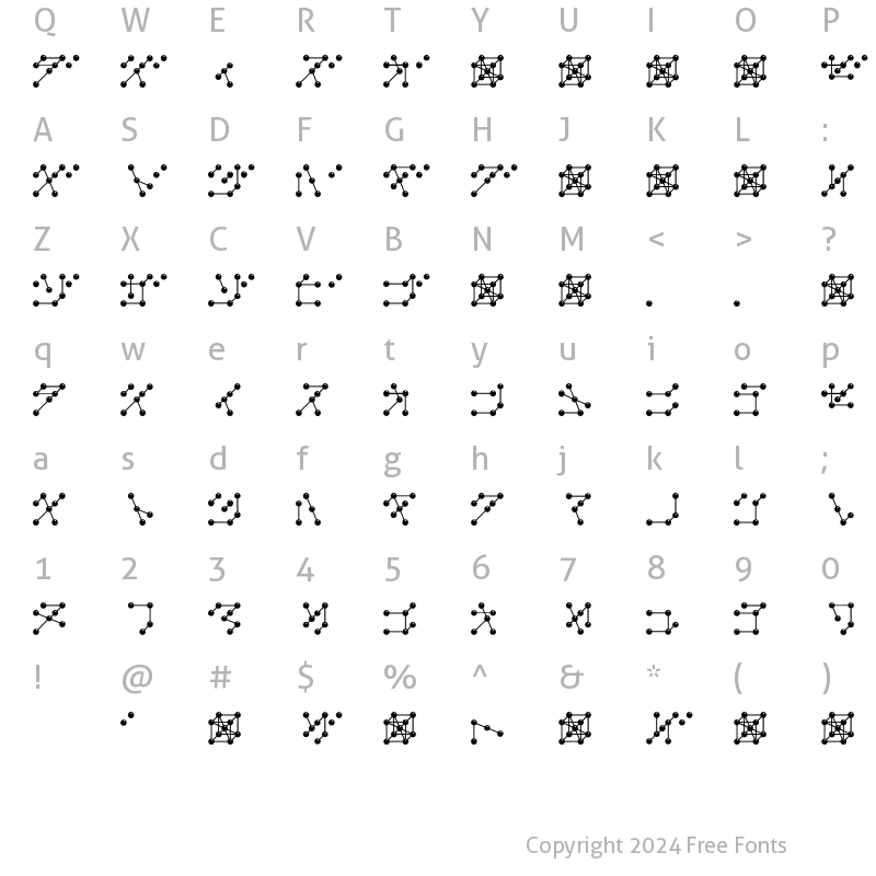 Character Map of MetallicElement KanaClear Regular