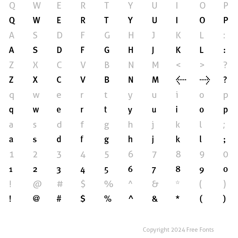 Character Map of MetaPlusMedium-Roman Regular