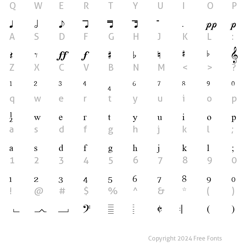 Character Map of MetDemo Regular