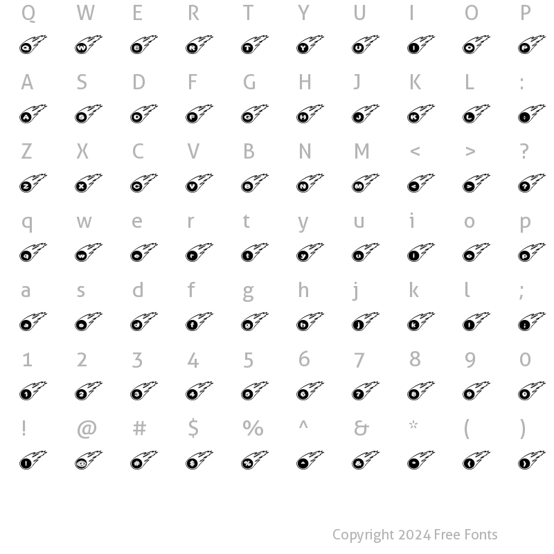 Character Map of Meteor GM Regular