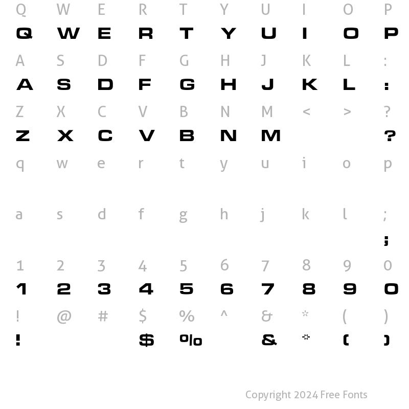 Character Map of Meteor Regular