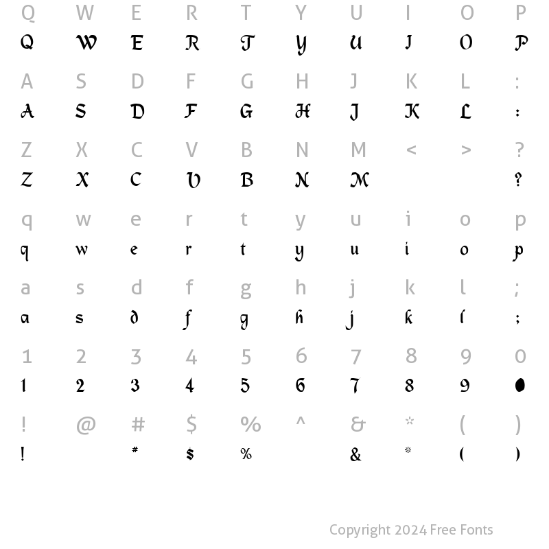 Character Map of Metermiser Regular